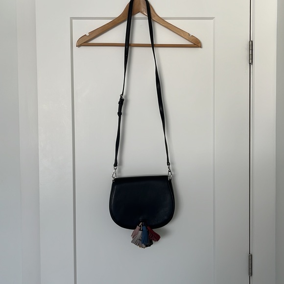 Leather crossbody bag with tassel detail - Picture 2 of 5